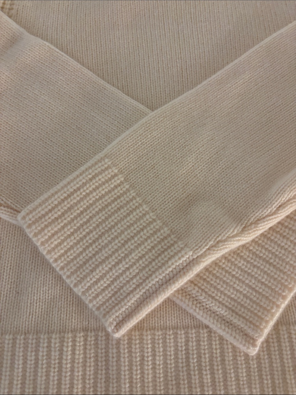 J Crew Crewneck Cream Cashmere Sweater XL - Picture 3 of 5